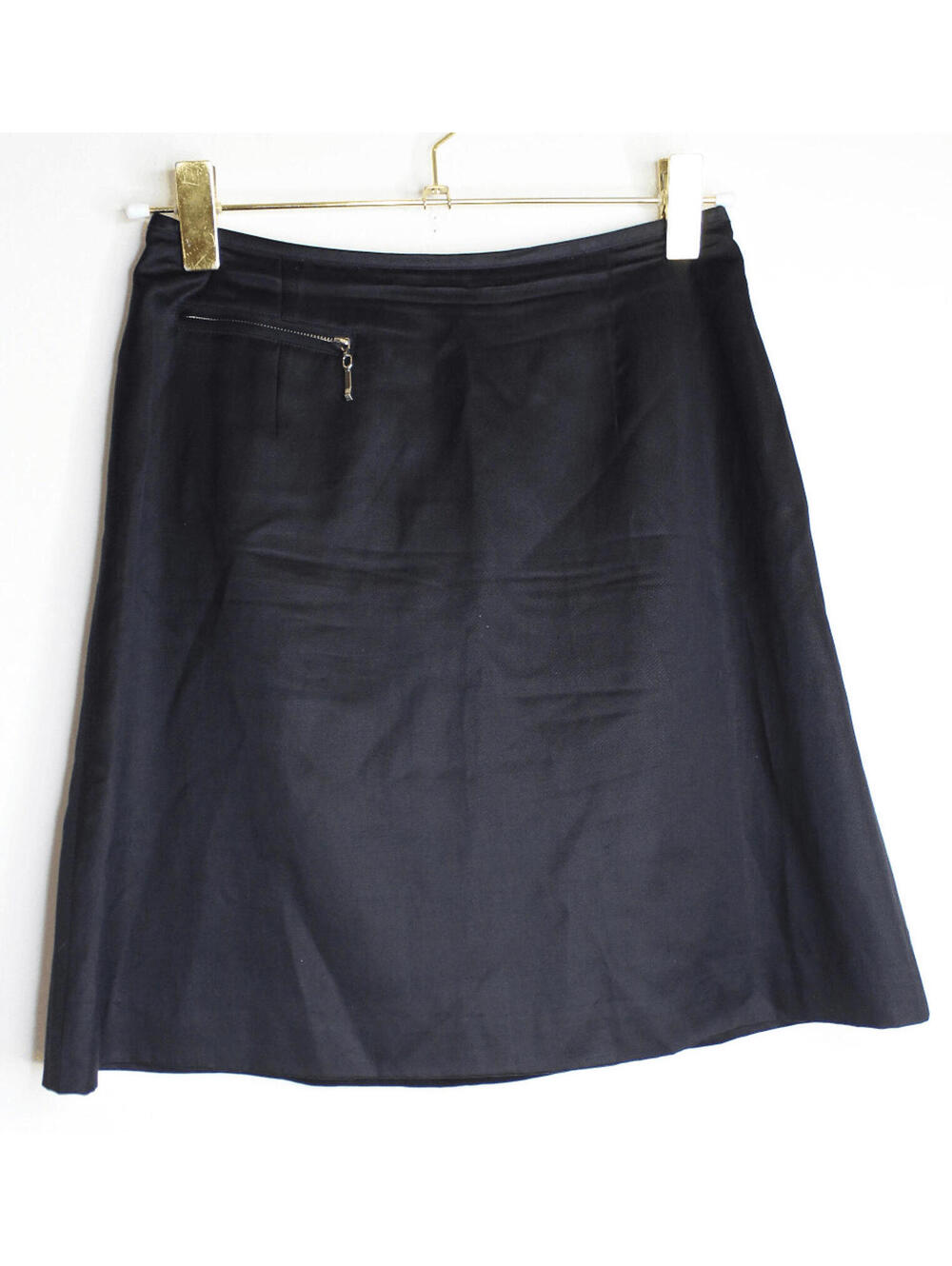 VTG Black Silk Satin Blend Mini Skirt -7/8